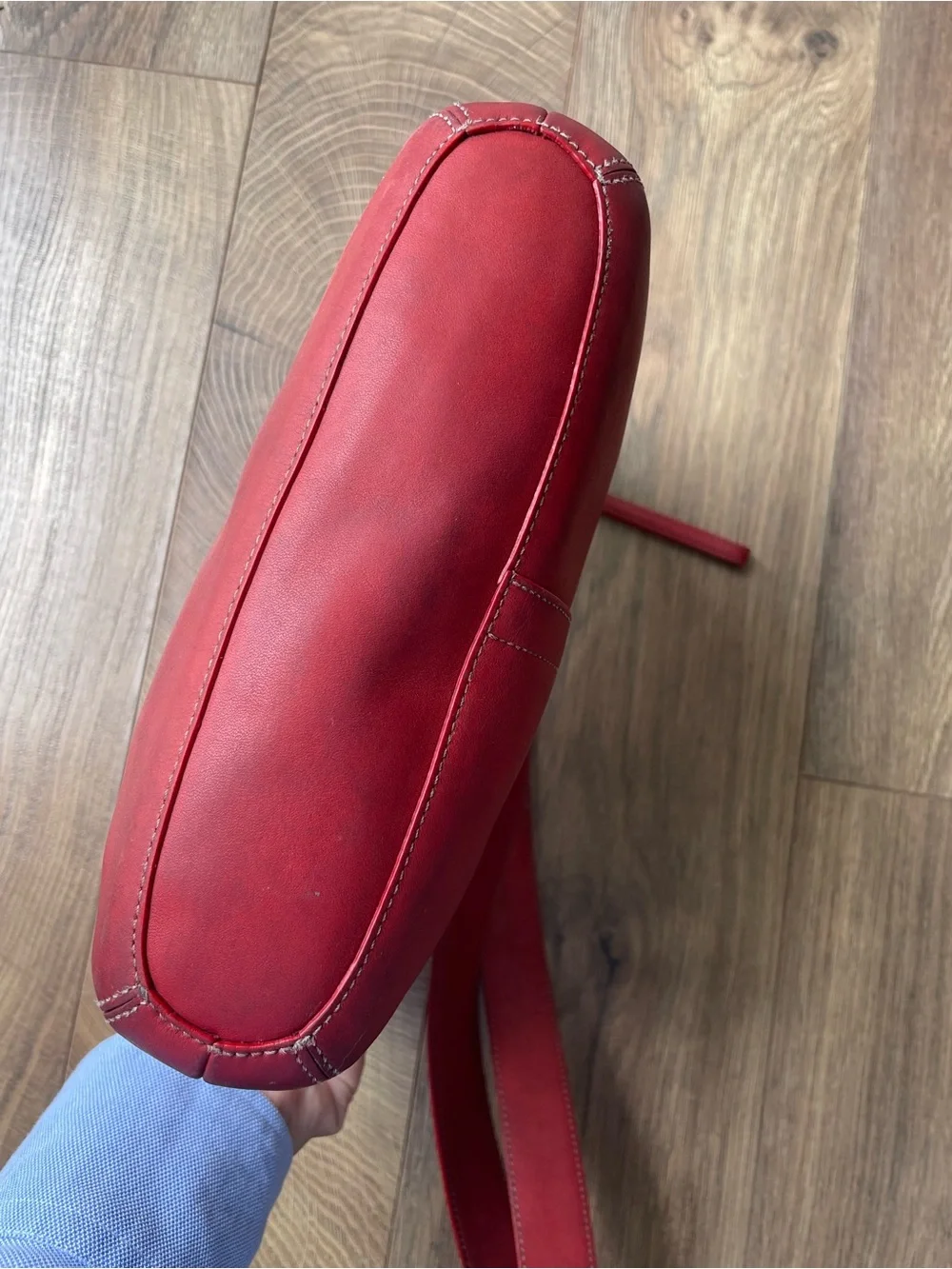 Coach Vintage Legacy Hobo Bag Red Leather 9326 Retro Slim Crossbody Buckle Strap